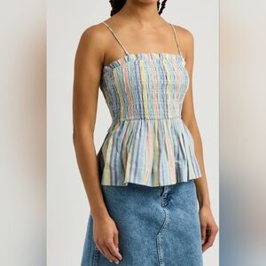 Damson Madder NWOT Cotton Blend Smocked Top Size 8.